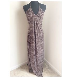 Brown and white low cut dress. Perfect condition.